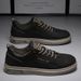 Spring Casual Leather Men's White Sneakers, Waterproof Versatile Flat Shoes, Korean Style Trendy Sports Shoes For Men_vogvips.com