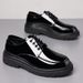 Black For Men Thick Sole Height Increasing Single Large Men's Business Formal Round Toe Leather Shoes Clearance Sale_vogvips.com