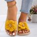Women's Fashion Trend Big Flower Non-slip Wear Comfortable Soft Soled Flat Sandals_vogvips.com
