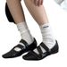 Sheepskin Version! Vintage Japanese-style Brown Mary Jane For Women, New Spring And Autumn Square-toed Slip-on_vogvips.com