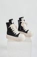 Men's Large Size High Top Sneakers Thick Bottom Casual Shoes Lace-Up PU Upper Couple Matching Black Yellow White_vogvips.com