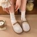 Summer Woven Mesh Headband Half-trousers Women's 2.5CM Soft Sole Anti-slip Müller Shoes, For Casual Wear And Lounging, Ankle Strap Sandals_vogvips.com
