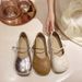 Silver Single For Women 2024 Summer New With Skirts Soft Sole Maternity Loafers Ballet Style Flat Mary Jane Shoes_vogvips.com