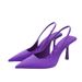 2025 Spring New Style Pointed Toe Thin Heel Mid-Heel Single Backless Closed-Toe Sandals High Heels Green Plus Size_vogvips.com
