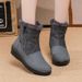 Cross-Border Winter Snow Boots Women, Fleece-Lined, Non-Slip, Warm, Waterproof, Short Boots, Casual Korean Style, Large_vogvips.com