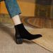 Short Autumn Winter New Square Toe Slim Chunky Heel Back Zipper Fashion Women's Artistic Boots_vogvips.com