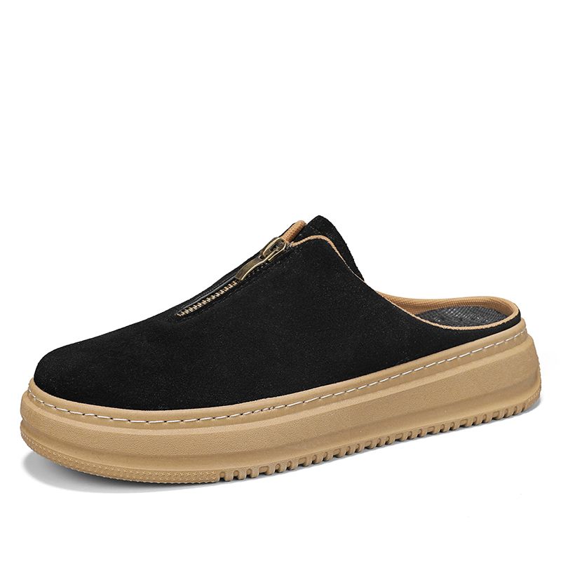 New Arrival Men's Slippers Outdoor Soft Muller Non-Slip Sole Half Drag Comfortable Male Walking Shoes Casual Lazy Flats_vogvips.com