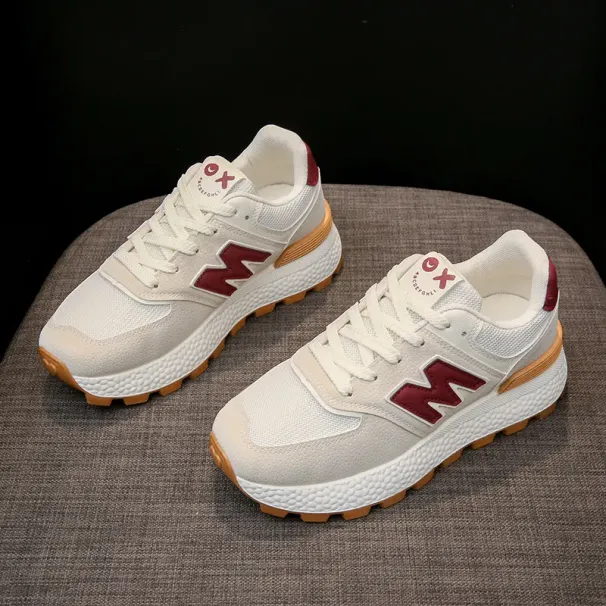 Running For Women Black Brown Grey Comfortable Mesh Sport Shoes Jogging Tennis Platform Sneakers_vogvips.com