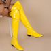 30-48 Autumn Winter Candy Color Low Heel Patent Leather Side Zipper High Tube Over-the-Knee Boots W389_vogvips.com