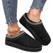 Women's Shoes Fur Half Slip Snow Shoes Autumn And Winter New 43 Size Plus Velvet Warm Thick Soled Slippers Without Heels Cotton Slippers_vogvips.com