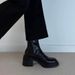 Lan Cabinet Version ~ Petite Thick-Soled Height-Increasing Slim For Women Martin British Style Round Toe Chunky Heel_vogvips.com