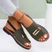 Women's Shoes New Flat Sandals For Women Fabric Elastic Band Metal Decorations Large Size Shoes Beach Shoes_vogvips.com