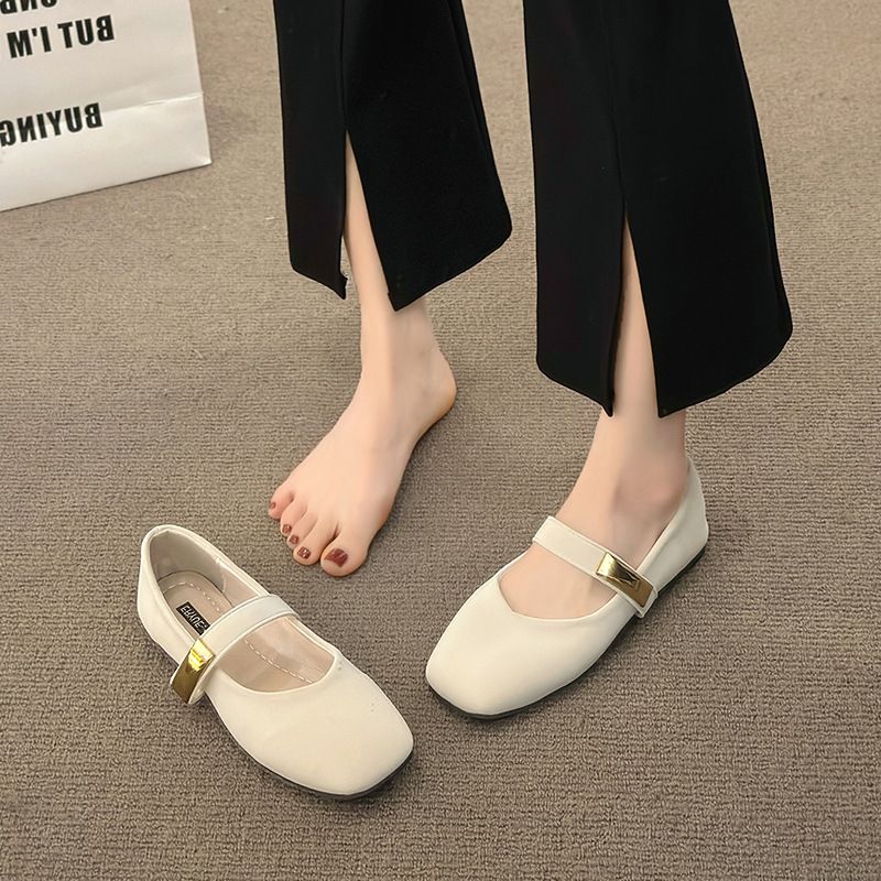 Xiaoxiang French Retro Spring And Autumn Mary Jane Shoes Women's Head Skirt Flat-soled Single Shoes Light Mouth_vogvips.com