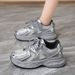 Women's Dad Sneakers 2024 Autumn New Breathable Sports Student Korean Style Versatile Thick Sole Height Increasing_vogvips.com