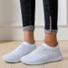 Large Size Fly Knit Shallow Cut Versatile Rhinestone Flat Bottomed Women's Sports Shoes Mixed Batch Style_vogvips.com