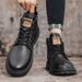 European Warm Series Autumn Winter New High-top Martin Boots British Style Large Size Casual Mid-top Side Zipper Trendy Men's Work Shoes_vogvips.com