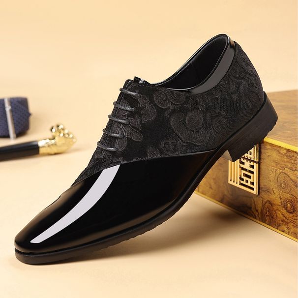 Men's Square-Toe Lace-Up Casual Shoes - Lightweight PU & Mesh Upper, Slip-Resistant Rubber Sole - Professional & Stylish For Office & Daily Wear_vogvips.com