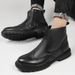 Men's Head Layer Casual Men's Leather Boots Side Zipper Martin Boots Low Heel Leather Boots Men's Shoes Origin_vogvips.com
