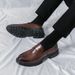 Large Size Low-top Fashion Casual Leather British Style Men's Thick-soled Slip-on Lazy Business Shoes 2886_vogvips.com