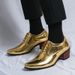 Gold Pointed High Heels Men's Shoes, Oversized Spring And Autumn Fashion Boots, Business Casual Leather Shoes For_vogvips.com