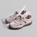 Pink Leather German Training Shoes Hidden Wedge Heel Casual Versatile Retro Style for Women Spring 2026 New Arrival Petite Size_vogvips.com