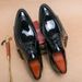 New Men's Brown Business Casual Derby Shoes British Style Lace-up Versatile Brock Men's Shoes Black Suit Banquet Dress Groom Wedding Shoes_vogvips.com