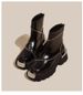 Womens Shoes High-quality Zippered Womens Boots Autumn Round Toe Solid Short Bucket Middle Heel Waterproof British Boots Square-toed Chelsea Boots_vogvips.com
