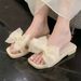 Fairy Style Mesh Bow Flat Sandals For Women Summer Fashion Non-Slip Beach Slippers Internet Celebrity Hot Item_vogvips.com