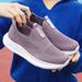 Women's Casual Shoes Middle-aged And Elderly Mother Shoes Flying Woven Mesh Breathable Single Shoes One Pedal Lazy Shoes Women's Shoes_vogvips.com