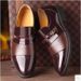 Men's Business Formal With Round Toe, British Casual, Breathable, Office Wear Resistant, Soft Soled Leather Shoes, Light_vogvips.com