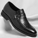 Men's Leather Low-top Slip-on Buckle Large Size Business Casual Trendy Shoes_vogvips.com