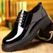 Men's Thick Sole Dress Shoes Oxfords Leather Wedding Shoes_vogvips.com