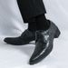 Euro Step Autumn Winter New Brogue Carved Leather For Men Korean Version Crocodile Pattern British Style Men's Busins Formal_vogvips.com