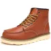 Mens Tan Leather Durable Moc Toe Work Boots With Contrast Laces_vogvips.com