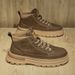Men’s Shoes new autumn breathable British style retro casual leather boots black high top men's shoes_vogvips.com