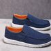 Men's Slip-On Canvas Loafers - Breathable Comfort, Lightweight Casual Shoes For Spring, Summer & Fall - Round Toe, Elastic Band, Neutral Style_vogvips.com