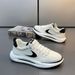 2025 New Couple Shoes Ice Silk Running Shoes Light And Comfortable Mesh Breathable Sports Men's Shoes Thick Soled White Shoes_vogvips.com