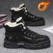 Winter Fleece-Lined Martin Boots For Men, Thickened Warm Cotton Shoes, High-Top Work Boots, Slip-Resistant Safety Shoes_vogvips.com
