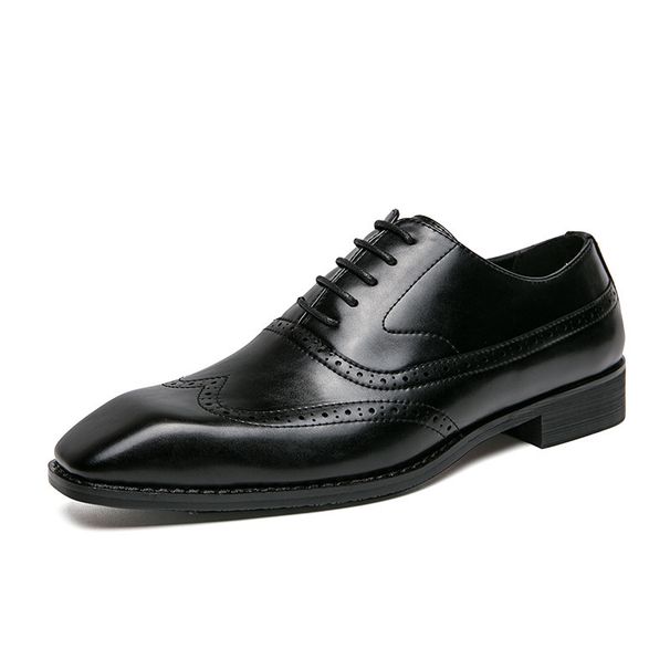Summer New Fashion Formal Business Casual British Flat Head Leather Men's Shoes_vogvips.com