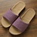 Home Couple Indoor Slippers Wooden Floor Cotton Linen Slippers Home Non-Slip Men And Women Thick Sole Summer Cool_vogvips.com