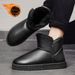 Winter Snow Boots Men's New Fur Integrated Warm Piled Thickened Leather Waterproof Casual Sports Cotton Shoes_vogvips.com