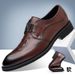 Cross-Border Business Formal British Brogue Casual European Style Leather Crocodile Pattern Pointed Toe Loafers Trendy_vogvips.com