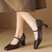 French Retro Mary Jane 2026 Spring Square Toe Chunky Heel Commuter Versatile One-Strap Soft Sole Shoes_vogvips.com