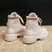 Top Lace-up Women's Boots 2025-1 New Autumn And Winter, Black And White Thick-soled With Fleece_vogvips.com