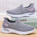 Women's Comfortable Walking Shoes - Lightweight Breathable Knit Sneakers For Casual & Travel - Soft Cushion Flat Sole Slip-On Design_vogvips.com
