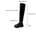 Women's Knee High Boots With Thick Sole, Stretchable Round Toe Chunky Heel Boots For Winter, Comfortable PU Leather Riding Boots_vogvips.com