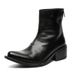 Black High-top Thick-soled Heightening Wizard Boots Vintage Pointed Chelsea Boots Niche Premium Martin Boots_vogvips.com