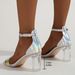 Large Size Thick Heel Sandals Super High Heels New Line With Crystal Belt Buckle Fashion Shoes_vogvips.com