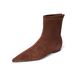 2025 Autumn Winter Korean Style Elegant Flat Short For Women Pointed Toe Slim Suede Inner Height Increase Elastic Martin_vogvips.com
