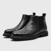 New Youth Pointed Side Zipper Mid Top Low Cut Fashionable Men's Low Heeled Martin Boots For Autumn 2025_vogvips.com